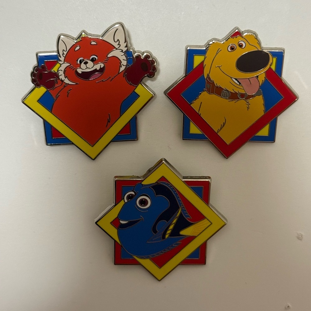 Disney Pins - Set of 3 Starter Pins - Red Panda, Doug, Dory